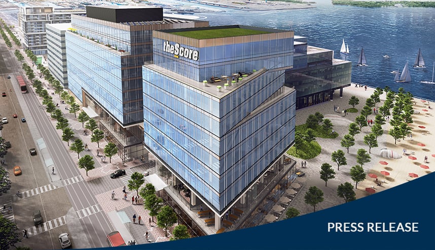 theScore Selects Toronto’s Waterfront Innovation Centre as Site for New, Expansive Headquarters